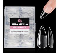 UNA GELLA Stiletto Gel Nails Press On Halloween 504Pcs Medium Almond Stiletto Clear Gel Nail Tips Full Cover Pre-matte Fake False Acrylic Nails for Nail Extensions Home Art Salon 12 Sizes