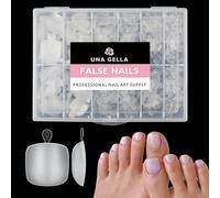 UNA GELLA Toe Nail Tips 504Pcs Short Square False Soft Gel Full Cover Fake Toe Nails Matte Toe Nails 12 Sizes Pre-shape Fake Toenails Gel Toe Nail Tips For Nail Extension Home DIY Nail Salon
