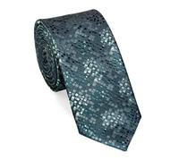UNA Germany Mens Silk Tie Piombo Slim 6 cm Green Silver 449052-35