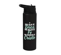 UNA Hija De Dios UNA Mujer De Fe UNA Guerrera De Cristo Stainless Steel Insulated Water Bottle