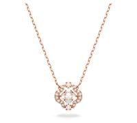 Una necklace, Clover, White, 18K rose gold finish