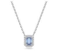 Una necklace, Octagon cut, Blue, Rhodium plated