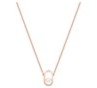 Una necklace, Round cut, Oval shape, White, 18K rose gold finish
