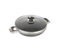 Una Non-stick Wok with Two Handles & Lid, Induction Base - 24cm