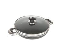Una Non-stick Wok with Two Handles & Lid, Induction Base - 28cm