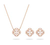 Una set, Mixed cuts, White, Rose gold-tone plated
