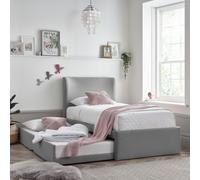 Una - Single - Guest Bed with Trundle - Grey - Fabric - 3ft - Happy Beds