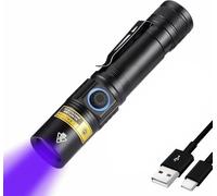 UNAGEA 365nm UV Torch Rechargeable, Professional 10W Black Light Ultraviolet Torch for Fungal Examination, Pet Urine Detection, Rocks Glowing, Resin Curing, Mineral