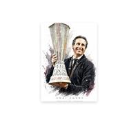 Unai Emery Europa League Final Watercolour Style Print, A4