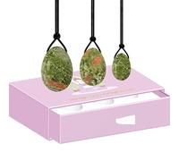 Unakite Drilled Yoni Egg Yoni Wand Set Natural Jade Women Pelvic Floor Muscle Kegel Exercise Undrilled Massage Ball-Drilled Egg with Box