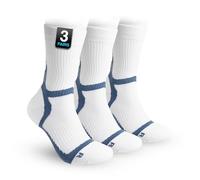 UNAMIC Bamboo Padded Performance Compression Socks, Flight Socks, Running, Women & Men - White, UK Size 9-11, Large 3 Pair Multipack