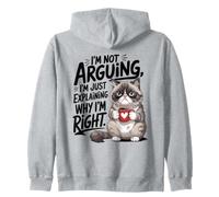 Unamused Cat Explaining Why I'm Right Feline Zip Hoodie