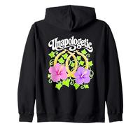 Unapologetic Hoops Hibiscus Floral Zip Hoodie