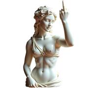 Unapologetic Venus: The Middle Finger Statue, Rebellious Bold Modern Art Decor, Greek Goddess Gesture Statue Sculpture Ornament for Modern Rebels, Roman Mythology Ornament for Arts Lovers (A)
