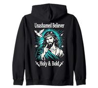 Unashamed Believer Holy Christian Jesus Faith Romans 1:16 Zip Hoodie