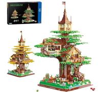 Unativer 2 in 1 Forest Tree House Building Blocks Set, 3380 PCS Mini Bricks Wooden Forest House Creative Construction Model Toys, Christmas Birthday Gifts for Adults, Girl, Boy Age 12+