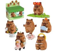Unativer 6-in-1 Capybara Building Blocks Set, 3323 PCS Animal Construction Toys Mini brick Model Kit for Pet Lovers, Creative DIY Educational Collectible Display for Home Decoration, Birthday Gifts
