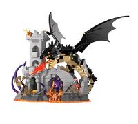 Unativer Black Dragon Building Blocks Set, 927 PCS Fantasy Castle Construction Toys with Fire Elements, Guardian Figures, & Treasure Chest Model Toys, Creative Gift for Kids Aged 6+
