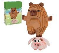 Unativer Capybara Building Blocks Set, 553 PCS Animal Construction Toys Mini brick Model Kit for Pet Lovers, Creative DIY Educational Collectible Display for Home Decoration, Birthday Gifts