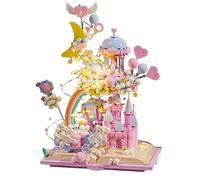 Unativer Dream Fantasy Sky Castle Building Blocks Set, 1388 PCS Creative LED Architecture Brick Model Toys with Rainbow, Moon, & Cloud Design for Home Decor, STEM Gift for Girls & Kids Ages 6+