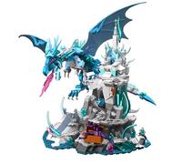 Unativer Frost Kingdom Building Blocks Set, 862 PCS Fantasy Castle Construction Toys with lce Dragon, FrozenThrone & Treasure Chest Model Toys for Home Decor, Creative Gift for Kids Aged 6+