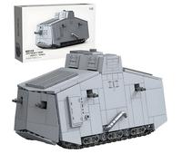Unativer German A7V Tank Tank Building Blocks Set, WWII German Army Construction Kit, Assault Military Vehicle Brick Toys for Teens & Adults, Collectible Gift for History Fans, 920 PCS