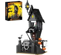 Unativer Halloween Haunted Castle Building Set, 564 PCS Pumpkin Spooky Brick Model Toys with Ghosts & Skeletons, Home & Office Decor Creative Construction Kit for Kids & Adults Aged 6+
