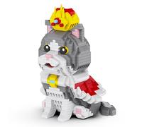 Unativer Imperial Crown Cat Building Blocks Set, 954 PCS Animal Mini Brick Model Toys for Pet Cat Lovers, Cute Collectible Educational Building toy, Creative Gift for Kids, Adults Aged 6+