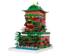 Unativer Japanese Bathhouse Building Blocks Set, 4208 PCS Mirco Bricks Traditional Onsen Architecture Model Toy, Creative Anime Theme Street View Construction Kit Gift for Kids & Adults Ages 6+
