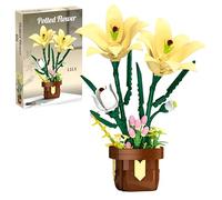 Unativer Lily Flower Building Blocks Set, 326 PCS Artificial Floral Model Toys, Elegant Botanical Plants Construction Kit for Home Desk Decor, Birthday Romantic Gift for Mother's Day