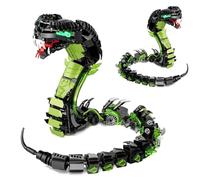 Unativer Mechanical Cobra Building Set, 689 PCS Snake Robot Glow-in-the-Dark Brick Toy, DIY Reptile Horror Animals Construction Kit for Kids & Adults, STEM Gift for Boys Ages 6+