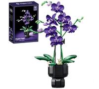 Unativer Purple Orchid Building Set, 666 PCS Realistic Artificial Flowers Bouquet, DIY Botanical Collection Model Toys for Adults, Elegant Home Office Desk Decor, Creative Gift for Women and Her
