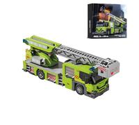 Unativer Technical Turntable Ladder Fire Engine Building Blocks Kit, 829 PCS Construction Vehicles Toy Model, DIY Fire Truck Vehicle Model Building Set, Collectible Car Model Gift for Kid Adult