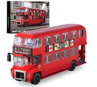 Unativer Technology Vintage Double Decker Bus Model Kit, 745 PCS City Bus Building Model Set, STEM Vehicles Model Toy, Ideas Gift for Kid Adult, Compatible with Major Brands (66037)