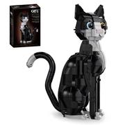 Unativer Tuxedo Cat Building Blocks Set, 725 PCS Black White Kitty Building Toys, Pet Animal Model Kit for Desk Display, Collectible Gift for Adults & Teens, Pet Hobby Enthusiasts
