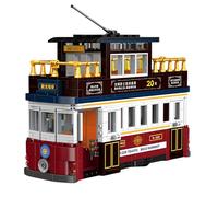 Unativer Vintage Hong Kong Antique Tram Building Blocks Set, Classic HK Tram Model Toy for Adults and Kids, Collectible Vehicle Construction Kit, 897 PCS