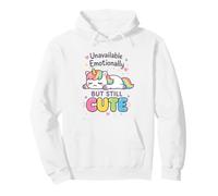 Unavailable Emotionally But Still Cute - Unicorn Drama Pullover Hoodie