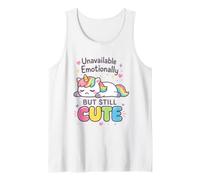 Unavailable Emotionally But Still Cute - Unicorn Drama Tank Top