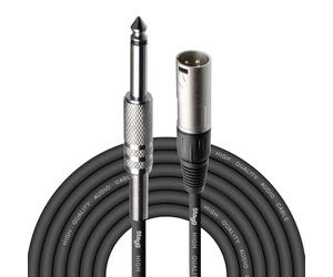 Unbalanced Male XLR to Jack lead for linking your guitar to a DI box, effects, etc or for connecting straight into a mixing desk, Black, 6m