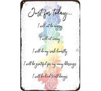 UNBARD 5 Reiki Principles with Chakra Yoga Zen Room Retro Tin Sign Vintage Art Home Bar Garage Cafe Shop Wall Decor Metal Plaque 8x12 Inch