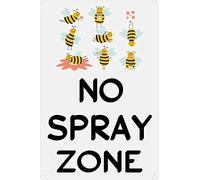 UNBARD No Spray Zone Sign Vintage Metal Tin Sign Funny Yard Sign Outdoors Warning Plate Poster 8X12 Inches