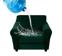 UNBBRRL 100% Waterproof,urine Proof Super Soft Thick Stretch Velvet with Separate Seat Cushion Covers for Living Room,Dog Sofa Slipcovers Sofa Protector Cover (green,chair+1 seat)