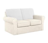 UNBBRRL Sofa Backrest Covers Stretch, Couch T-Cushion Slipcover with Drawstring, Polar Fleece Jacquard, Suitable for Armchair Loveseat Sofa (White,T-Left + T-Right)