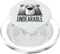 Unbearable Grumpy Bear Cartoon Animal Pun PopSockets PopGrip for MagSafe