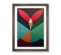 Unbeatable Abstract Art Framed Print for Living Room Bedroom Home Office Décor, Wall Art Picture Ready to Hang, Walnut A4 Frame (34 x 25 cm)