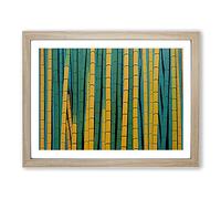 Unbeatable Abstract Bamboo Forest H1022 Framed Print for Living Room Bedroom Home Office Décor, Wall Art Picture Ready to Hang, Oak A4 Frame (34 x 25 cm)