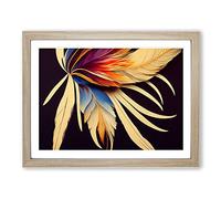 Unbeatable Bird Feathers BLK Framed Print | A3 Oak Framed Wall Art | Ready to Hang | Modern Nature Picture | Living Room Bedroom Lounge Office