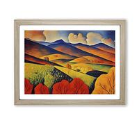 Unbeatable Meadow Landscape H1022 Framed Print for Living Room Bedroom Home Office Décor, Wall Art Picture Ready to Hang, Oak A3 Frame (46 x 34 cm)
