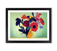 Unbeatable Modern Flowers H1022 Framed Print for Living Room Bedroom Home Office Décor, Wall Art Picture Ready to Hang, Black A4 Frame (34 x 25 cm)