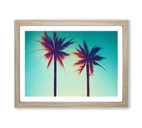 Unbeatable Palm Trees H1022 Framed Print for Living Room Bedroom Home Office Décor, Wall Art Picture Ready to Hang, Oak A4 Frame (34 x 25 cm)